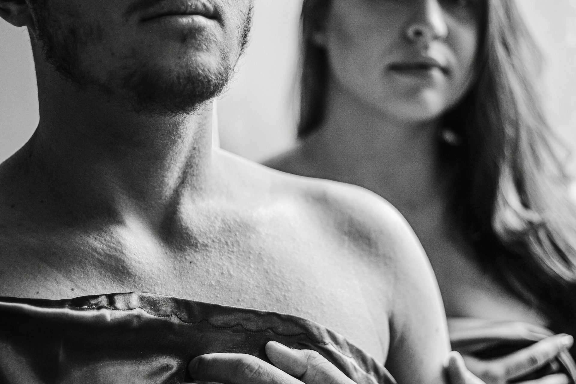 Black and white editorial photograph